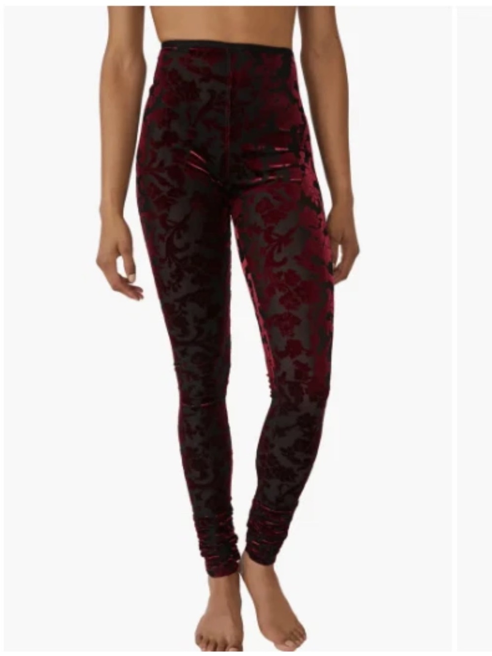 Free People Magic Hour Velvet Burnout Leggings - size Extra Small
